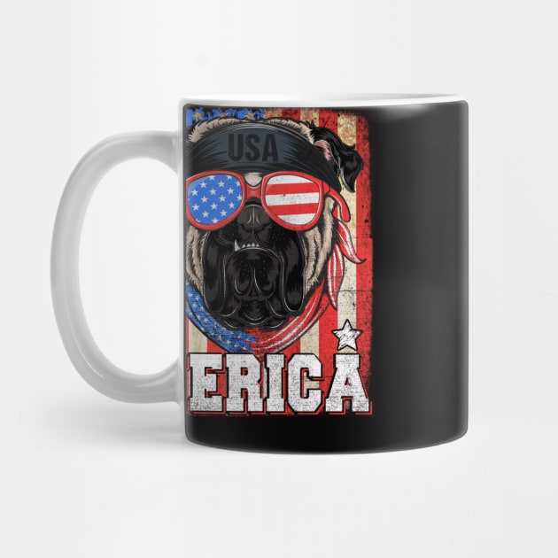 Funny Merica Retro Flag US Amirican Pitbull Patriotic Shirt by drag is art